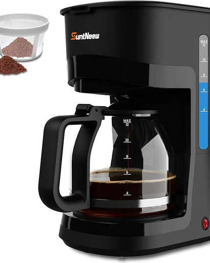 12-Cup Coffee Maker, 1.5L Drip Coffee Machine with One-Touch Brewing, Glass Carafe, Anti-Drip System, Reusable Filter, Easy-to-Use Home & Office Coffee Brewer