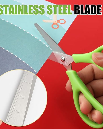 BURVAGY 36Pack 5.5" Safety Small School Kids Student Round Blunt Tip Craft Scissors Bulk, Stainless Steel Blades Comfort Grip Scissors for Kid Children Kindergarten Cutting Paper