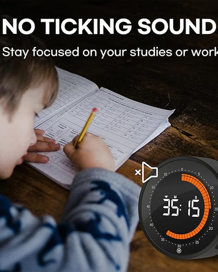 Digital Visual Timer, 60 min Countdown & Count up, Large Screen for Kids & Senior, Magnetic, Kitchen Cooking, Gym, Classroom, Productivity time Management Tool for Autism & ADHD