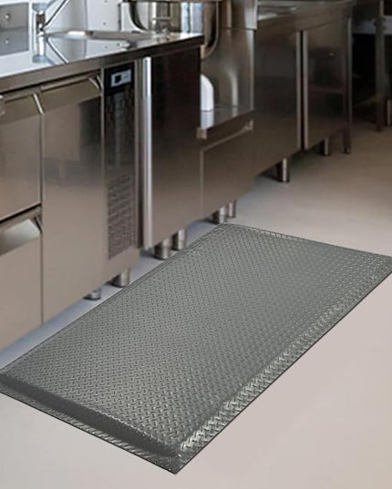 Anti Fatigue Mats Industrial 3' x 6' 15/16" Thick Ergonomic Standing Mat Commercial Kitchen Mat Heavy Duty Diamond Plate Cushioned Shop Floor Mats Helps Relieve Back and Leg Soreness, Grey