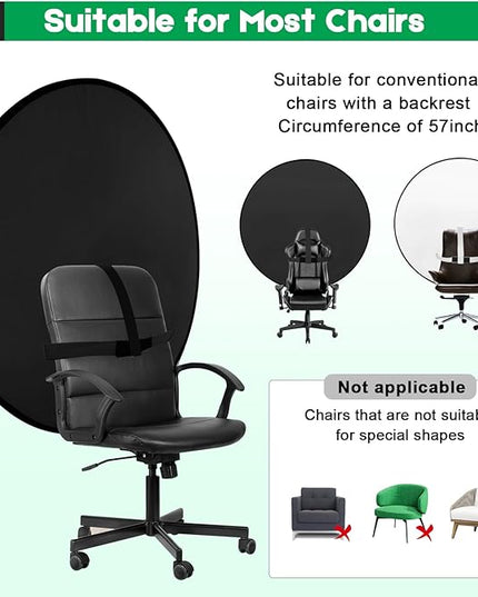 Portable Black White Screen Chair, 57 in Greenscreen Backdrop with Stand Double Sided Foldable Green Background, Chroma Key, for Photography Streaming Gaming Photo Zoom Video Chats and Meeting