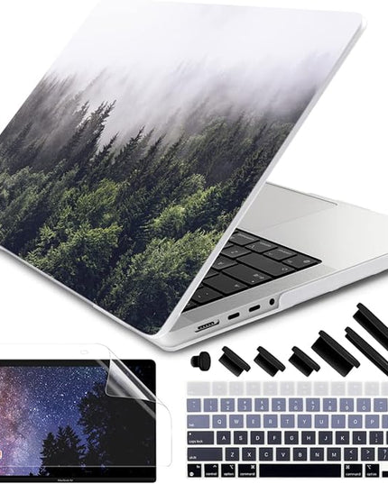 DONGKE Case for M5 MacBook Pro 14 inch 2025 2024-2021 M4 M3 M2 M1, Plastic Hard Shell Cover Compatible with A3434 A3112 A3401 A3185 A2992 A2779 A2442, Retina XDR Display & Touch ID, Forest