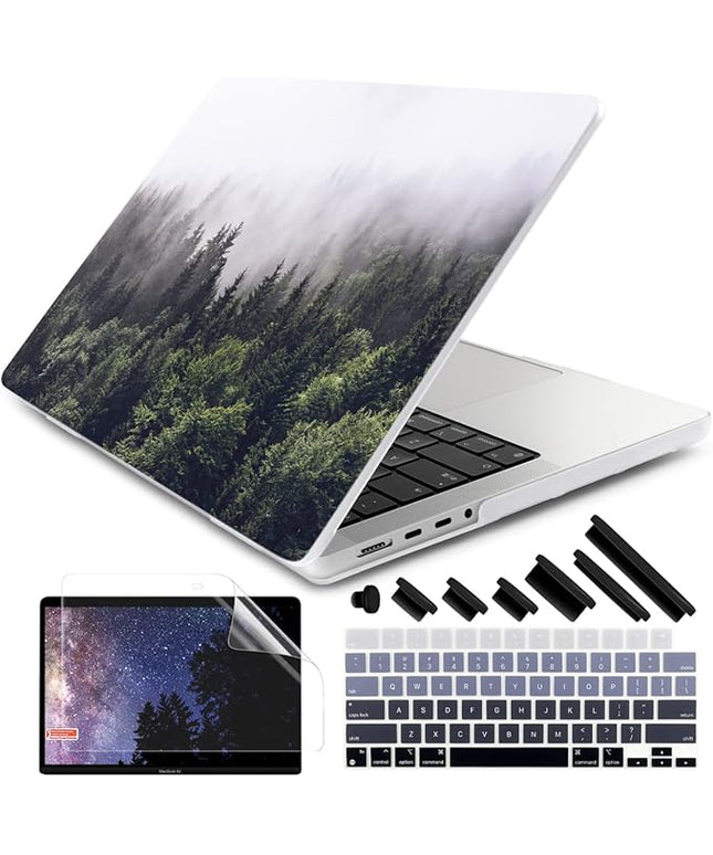 DONGKE Case for M5 MacBook Pro 14 inch 2025 2024-2021 M4 M3 M2 M1, Plastic Hard Shell Cover Compatible with A3434 A3112 A3401 A3185 A2992 A2779 A2442, Retina XDR Display & Touch ID, Forest