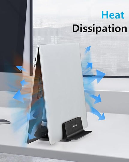 JARLINK Vertical Laptop Stand, Aluminum Laptop Holder Desktop Stand with Adjustable Dock Size (up to 17.3 inches) Compatible with All MacBook/Surface/Dell/Gaming Laptops (Black)