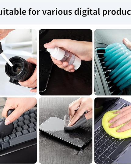 COLORCORAL Laptop Cleaning Kit Keyboard Cleaner Electronic Cleaning Product with 3pack Cleaning Gel, Computer Cleaning Brush Electronic Screen Cleaner for PC, Tablet, Phone, MacBook, Earbud, Car