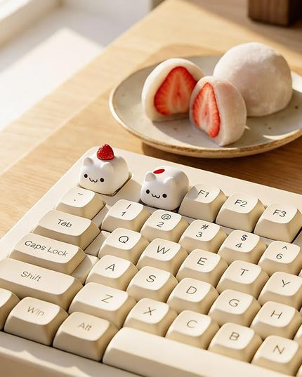Artisan Keycaps, Cute Custom Couple Rabbits Key Caps for MX Mechanical Keyboard, Resin Handmade 1U Replacement for Esc Arrow Keys - Rabbit Set