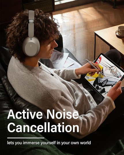 Wentronic Y05 Bluetooth Headphones Wireless Over Ear Noise Cancelling with Microphone 48 Hours Playtime, High Sound Quality Foldable Soft EarpadsHeadphones for Travel-Starlight