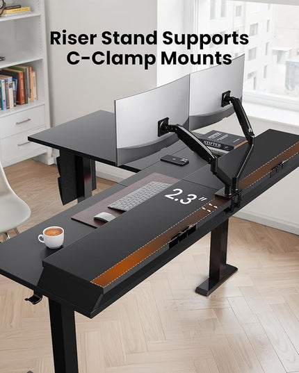 ErGear L Shaped Electric Standing Desk, 63" Ergonomic Corner Height Adjustable Desk with Drawers, Sit Stand Computer Table with Storage for Work Office Home, Black