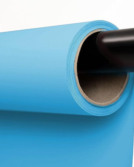 Kate Seamless Paper Backdrop for Photography Blue Seamless Backdrop Paper (86''x32.8' Lite Blue)