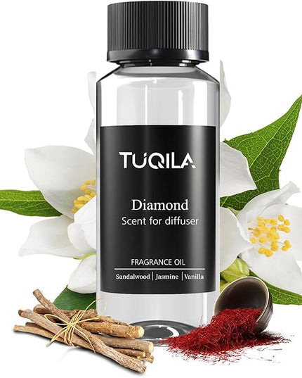 Tuqila Luxury Waterless Diffuser Oil Diamond - 120ml Pure Essential Oil for Cold Air Diffusers, Premium Hotel-Grade Fragrance Oils, Long-Lasting Home & Office Aromatherapy Scents