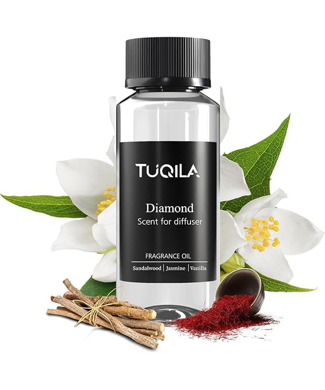 Tuqila Luxury Waterless Diffuser Oil Diamond - 120ml Pure Essential Oil for Cold Air Diffusers, Premium Hotel-Grade Fragrance Oils, Long-Lasting Home & Office Aromatherapy Scents