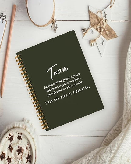 Olive Green Meeting Notebook for Work, Employee Appreciation Gifts, Team Gifts for Employees, Journals for Writing, Thank You Gifts for Women Men Leader Boss Manager Mentor Coworkers, 5.5"x8.3"