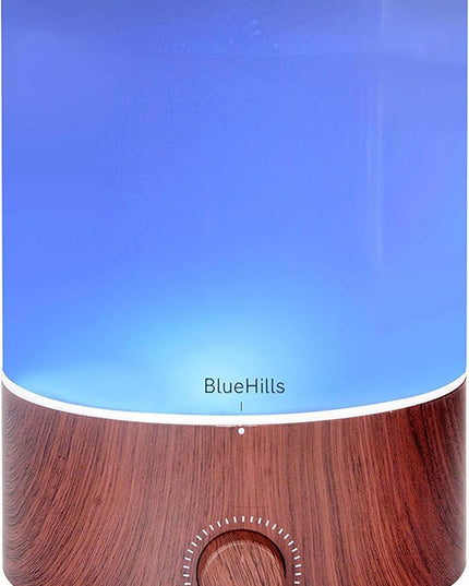 BlueHills Premium 4000 ml XL Essential Oil Diffuser 4L 4 Liter 70 Hour Run Humidifier Aromatherapy 1 Gallon Big Capacity High Mist Output for Extra Large Room Home Mood Lights Dark Wood Grain E402
