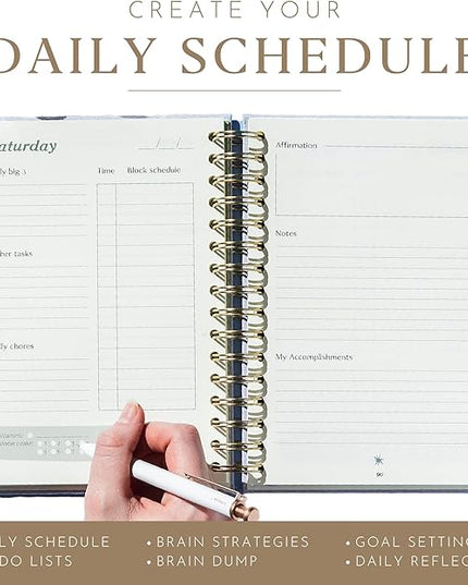 The ADHD Planner - Undated Daily Weekly Schedule Organizer Journal for Disorganized People - Habit Tracker Record Emotions & Mood - Academic Goals - Structure & Focus for Adults Brains (Spiral)