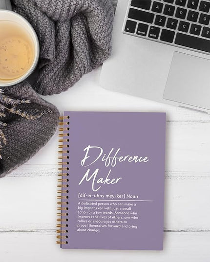 OXW Purple Meeting Notebooks for Work, Difference Maker Gift Office Work Notebook Journal for Writing Note Taking, Thank You Gifts for Women Men Leader Boss Mentor Principal Manager, 5.5"x8.3"