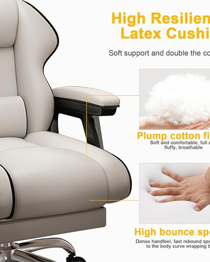 Executive Office Chair Reclining with Footrest Ergonomic Computer Desk with Lumbar Support Big and Tall Home High Back Gaming Chair for Office Home Study