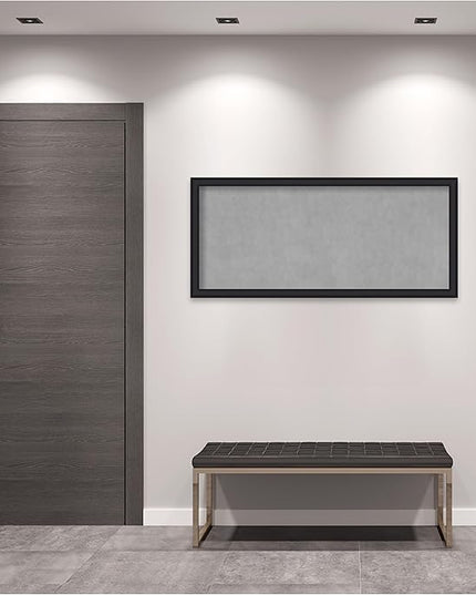 Amanti Art Black Framed Magnetic Board 23x51 Oversize Vision Board for use with Magnets, 100% Metal Sheet to Display Items as Office Decor or for Home Organization in mudroom, Kitchen or Kids Room