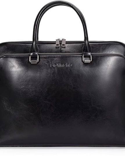 Blofinche Laptop Messenger shoulder bag: Genuine Leather work Briefcase 13.3 15.6 inch designer handbag