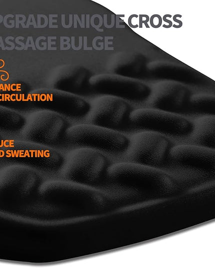 Ergonomic Slope Mouse Pad Wrist Support, Wrist Rest Mousepad for Carpal Tunnel Pain Relief with Massage Bulge and Slow Rebound Memory Foam (12x8 inch, Black)