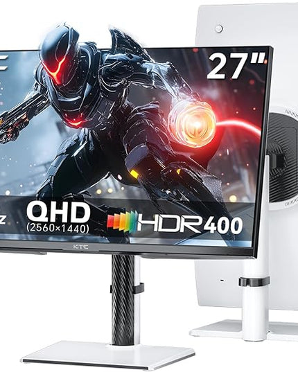 KTC 27 Inch White Gaming Monitor 300Hz/320Hz, QHD 1440P Fast IPS Computer Monitor with Adaptive FreeSync, HDR400, Height/Pivot/Swivel/Tilt Adjustable, DP&HDMI, H27E6