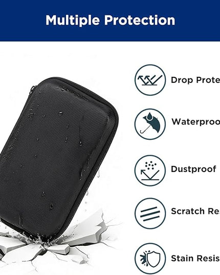 SUPVAN E11 Nylon Hard Protective Travel Case, Waterproof Shockproof Scratch Resistant Carrying Case for E11 Label Maker and Tapes, External Hard Drive, Power Bank, Cell Phone, Cable