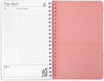 Steel Mill & Co Cute Floral Spiral Notebook Journal for Notes, 10.5" x 7.5" Sermon Notes and Church Notes Journal for Women with Durable Hardcover and 60 Lined Pages with Prompts, Navy Floral