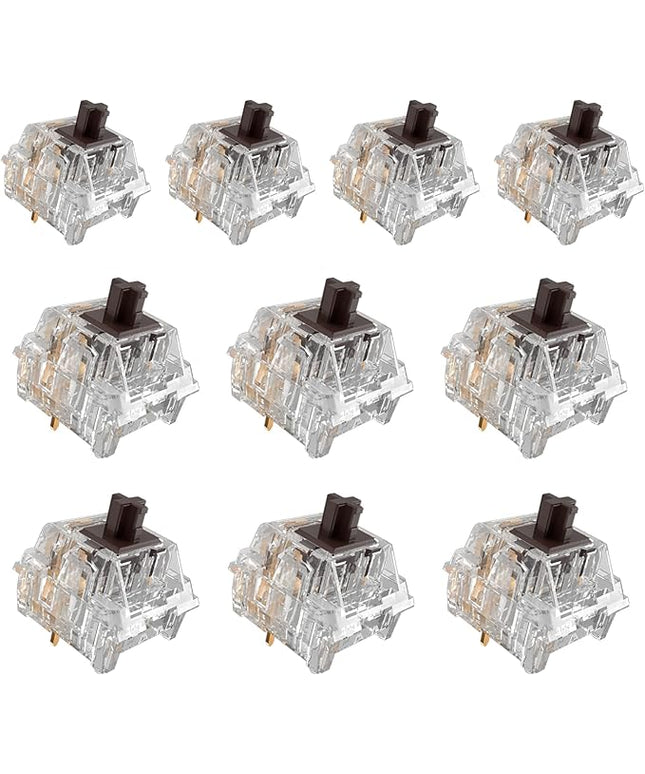 ZhouWang Crystal Brown Switch 3 Pin 50gf Pre-Lubricated,Dustproof Tactile Switch,Suitable for RGB,Mechanical Gaming Keyboards、MX Mechanical Keyboard(36PCS)