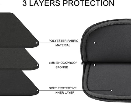 15.6 inch Laptop Sleeve, Durable Briefcase Cover Shockproof Protective Sleeve, Handbags Portable Laptop Bag for 15.6 inch HP Dell Asus Lenovo Notebook Computer Case with Front Pocket, Grey