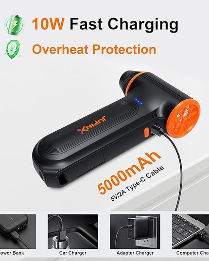 X117 Compressed Air Duster-150000RPM Super Power Snow Blower, 3-Gear Adjustable Mini Blower with Fast Charging, Electric Air Duster for Leaves,Snow,Computer, Keyboard, House, Outdoor,and Car
