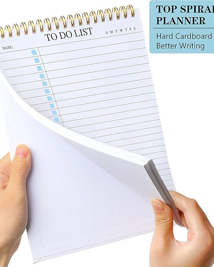 To Do List Notepad 3 Pack, Undated Daily Planner Notepad With To Do List Notebook Checklist Planner Spiral Waterproof Notepad for Office Supplies, School Planner, 52 Sheets/Pack, 5.5"*8.3" A5 Size