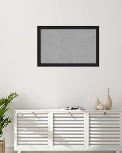 Amanti Art Black Framed Magnetic Board 23x35 Large Vision Board for use with Magnets, 100% Metal Sheet to Display Items as Office Decor or for Home Organization in mudroom, Kitchen or Kids Room