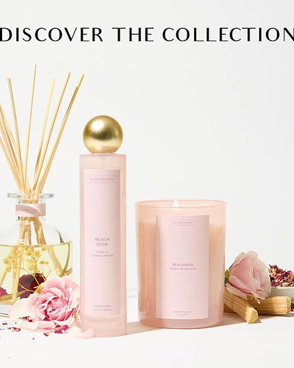 Benevolence LA Reed Diffuser, Rose & Sandalwood Scent Diffusers for Home with Oil Diffuser Sticks | Sun-Kissed Collection