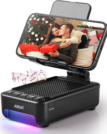 Gifts for Men Him, Cell Phone Stand with Bluetooth Speaker&Led Color Changing Light, Unique Gifts for Women Dad Her Husband, Cool Tech Gadget Wireless Speaker, Birthday Gifts for Men, Ideal Gifts