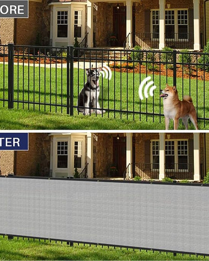 Windscreen4less Privacy Fence Screen Heavy Duty Windscreen Fencing Mesh Fabric Shade Net Cover with Brass Grommtes for Outdoor Wall Garden Yard Pool Deck, 6'x138' Light Gray