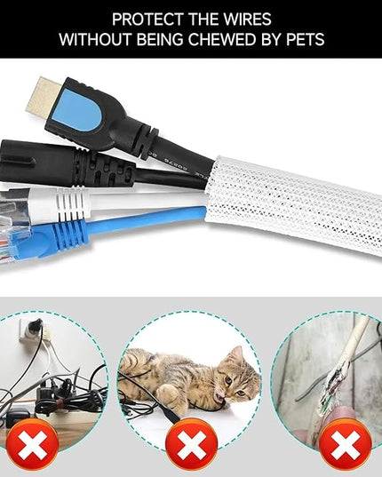 10ft 1/2 inch Cable Management White Cord Cover, Cable Organizer Cord Hider for Wall Mount TV for Computer Electrical Wire Power Cord Audio Video Cable, White