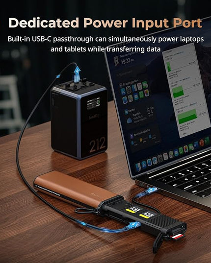 SmallRig Multifunctional Card Reader & Card Holder (CFexpress Type B), with Slot for AirTag, High-Speed Memory Card Reader for SD, SDXC, Micro SD, SDHC, 3 Card Read Simultaneously, 9 card slots - 4532