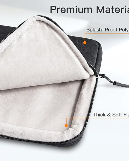 JETech Laptop Sleeve for 15-Inch Notebook, Compatible with MacBook Air 15-Inch M4/M3/M2, MacBook Pro 16-Inch M4/M3/M2/M1, Waterproof Shockproof Case with Accessory Pocket Bag (Black)