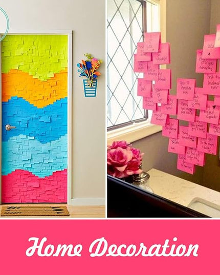 Sticky Notes Large 1000 Sheets,3 x 5'' Self-Stick Note Pads,Bright Colorful Sticky Notes 76x127mm,Super Sticking Memo Pads Clean Removal,Easy to Post Sticky Pads for Office Home School,10 Pack