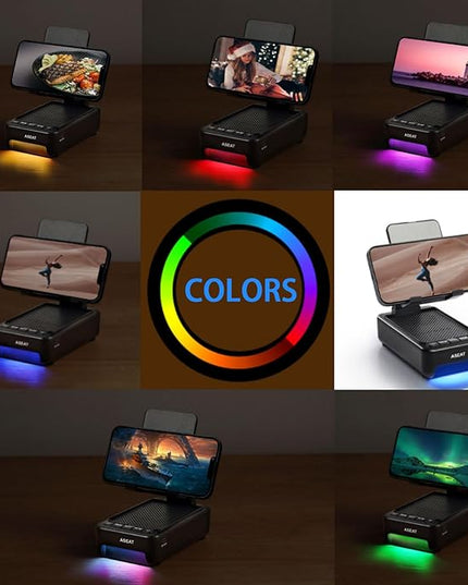 Gifts for Men Him, Cell Phone Stand with Bluetooth Speaker&Led Color Changing Light, Unique Gifts for Women Dad Her Husband, Cool Tech Gadget Wireless Speaker, Birthday Gifts for Men, Ideal Gifts