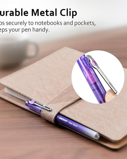 WRITECH Liquid Ink Rollerball Pens: 8ct Assorted Colors Extra Fine Point Tip 0.5mm Roller Ball Rolling Pen for Smooth Writing Coloring Drawing Journaling No Bleed & Smear &Smudge Multi Colored.