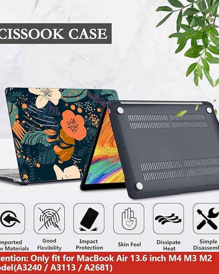 CISSOOK Compatible with MacBook Air 13.6 inch Case 2025 2024 2023 2022 Release M4 M3 M2 Chip, Plastic Flowers Hard Shell Keyboard Cover for MacBook Air 13.6 inch Case A3240 A3113 A2681, Little Flower