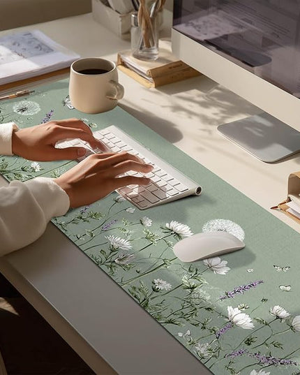 Mouse Pad Gaming Mousepad 31.5 x 11.8 Inch Large Keyboard Desktop Mat XL Mouse Pad for Home and Office Desk Accessories with Botanical Meadow Butterfly Artwork Diatomite