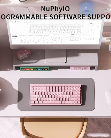 nuphy Node75 Wireless Mechanical Keyboard, 75% Hot Swappable Custom Low Profile Keyboard, 84 Keys Computer Gaming Keyboards, Supports Touch Gestures, PBT Keycaps, RGB Backlit, Bluetooth/2.4GHz/USB-C