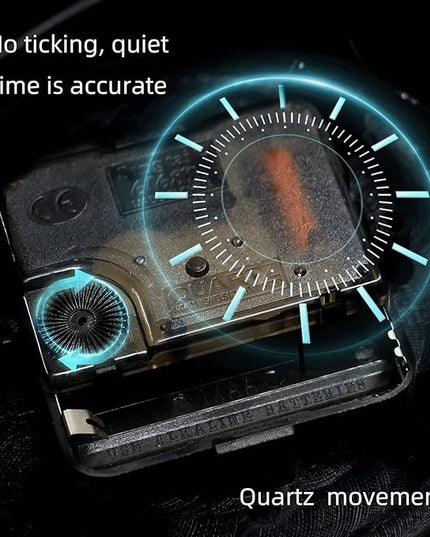 YOUKI Vintage Steampunk Desk Shelf Clocks,Mantle Clock,Decorative Battery Operated Table Top Clock,Quiet Non-Ticking,Small Clocks for Living Room,Bedroom,Office