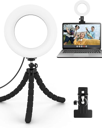 Video Conference Lighting Kit， Clip on Light Reading Lights， Ring Light, 360 ° Flexible Gooseneck Bed Night Light ，Computer Laptop Video Conferencing
