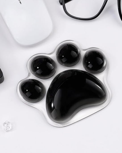 Black Cat Paw Wrist Rest Pad for Mouse Ergonomic, Cute Silicone Wrist Rest Support Cushion Pad Comfort Soft Hand Pain Relief Pad for Home Laptop&Computer