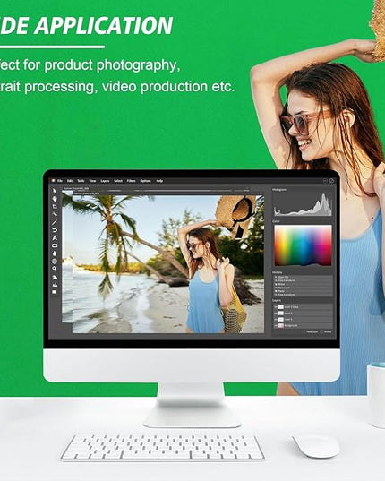 6 x 8 FT Green Screen Backdrop - Polyester Fabric for Video Streaming, Portrait Photoshoot, Wall Mounted, Parties and Small Events