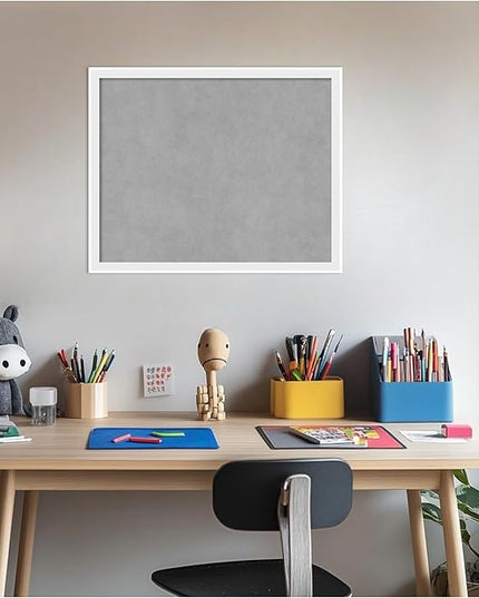 Amanti Art White Framed Magnetic Board 17x21 Small Vision Board for use with Magnets, 100% Metal Sheet to Display Items as Office Decor or for Home Organization in mudroom, Kitchen or Kids Room