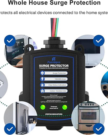 FHSPD108S Whole House Surge Protector for 108,000 Amps, Ultimate Surge Protection, Whole Home Surge Protector for Indoor/Outdoor Use, 120/240V