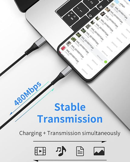 Short USB C Cable 1FT, 3-Pack USB A to USB C Cord 1 Foot USB C Charger Cable Fast Charging Braided USB Type C Short Cable for iPhone 16 15 Pro Max, Samsung Galaxy S24 S23, Moto G8, Google Pixel